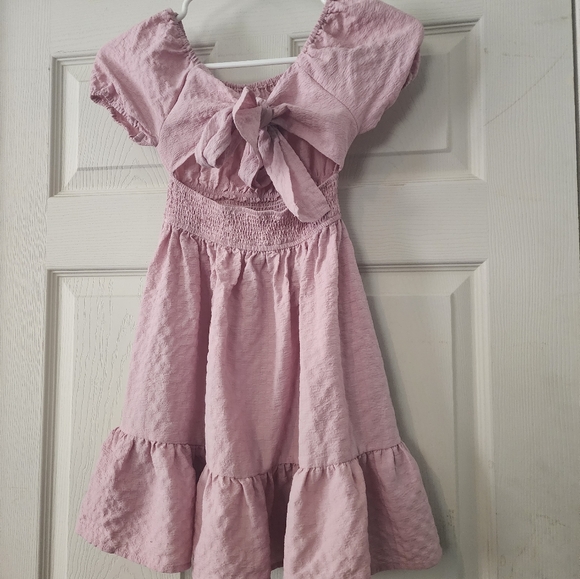 Girls pink tie dress - Picture 2 of 2